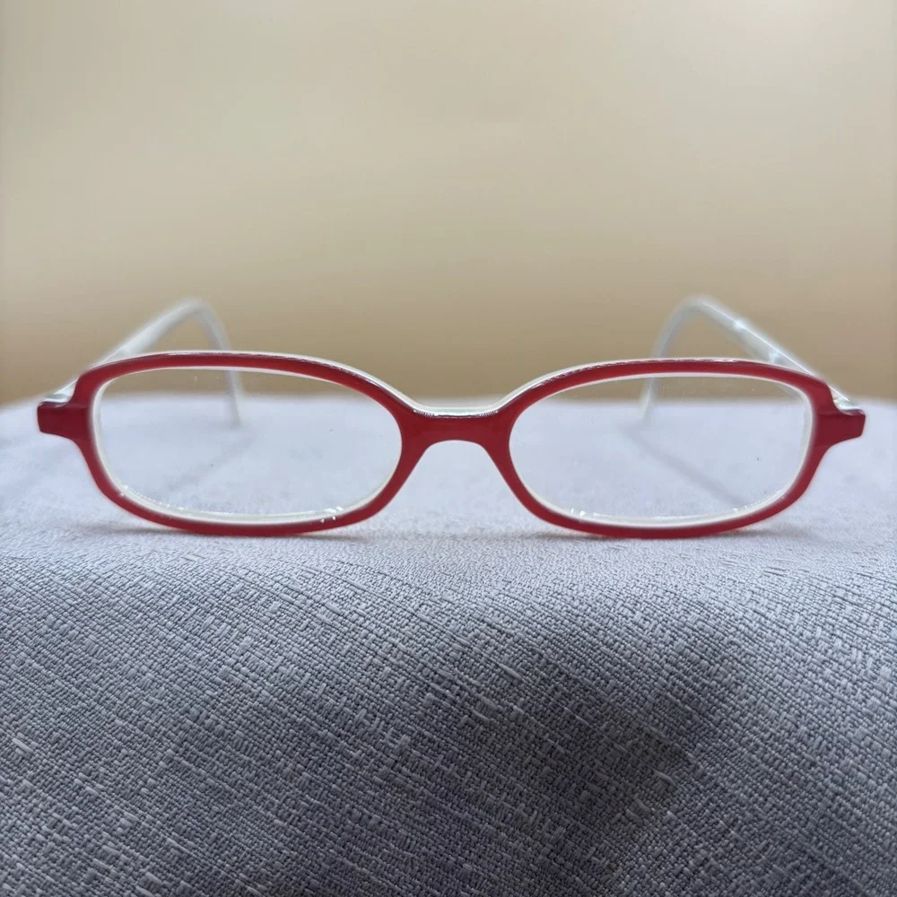 Jean Maryll Eyeglass Frames Unisex OS Red White Excellent Librarian Core Retro